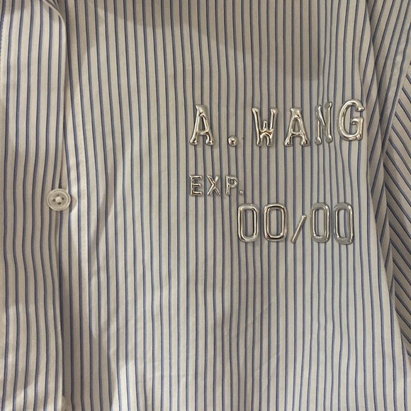 Alexander Wang Strip Oversized Shirt  Size 8 - Picture 3 of 4